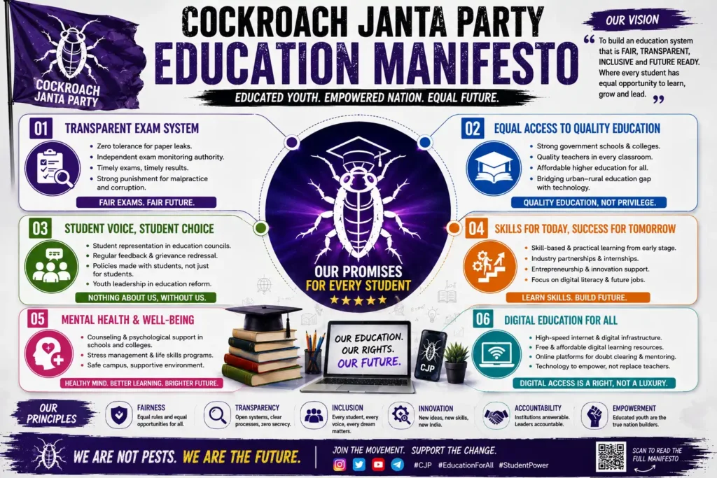 Cockroach janta party student manifesto